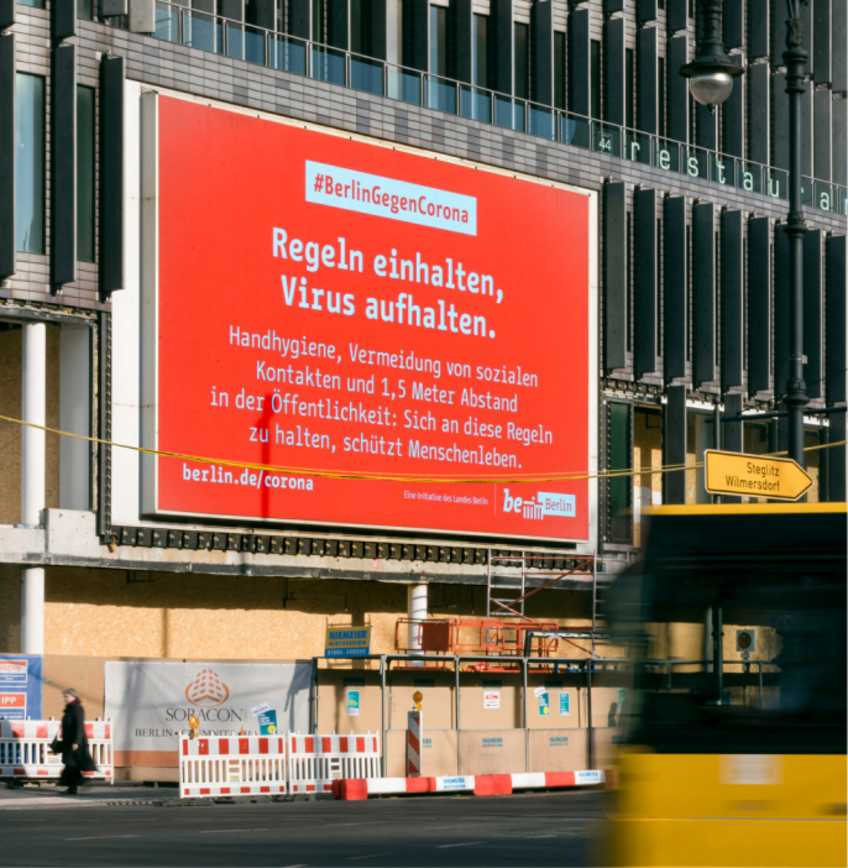 Kampagnenmotiv für #BerlinGegenCorona – entwickelt von CONNEX Werbeagentur Berlin